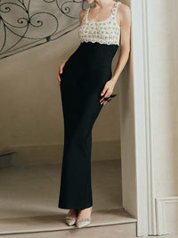 Isometry Floral Bustier Maxi Dress Black In Ivory