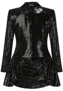 Reeves Long Sleeve Sequin Two Piece Dress In Black