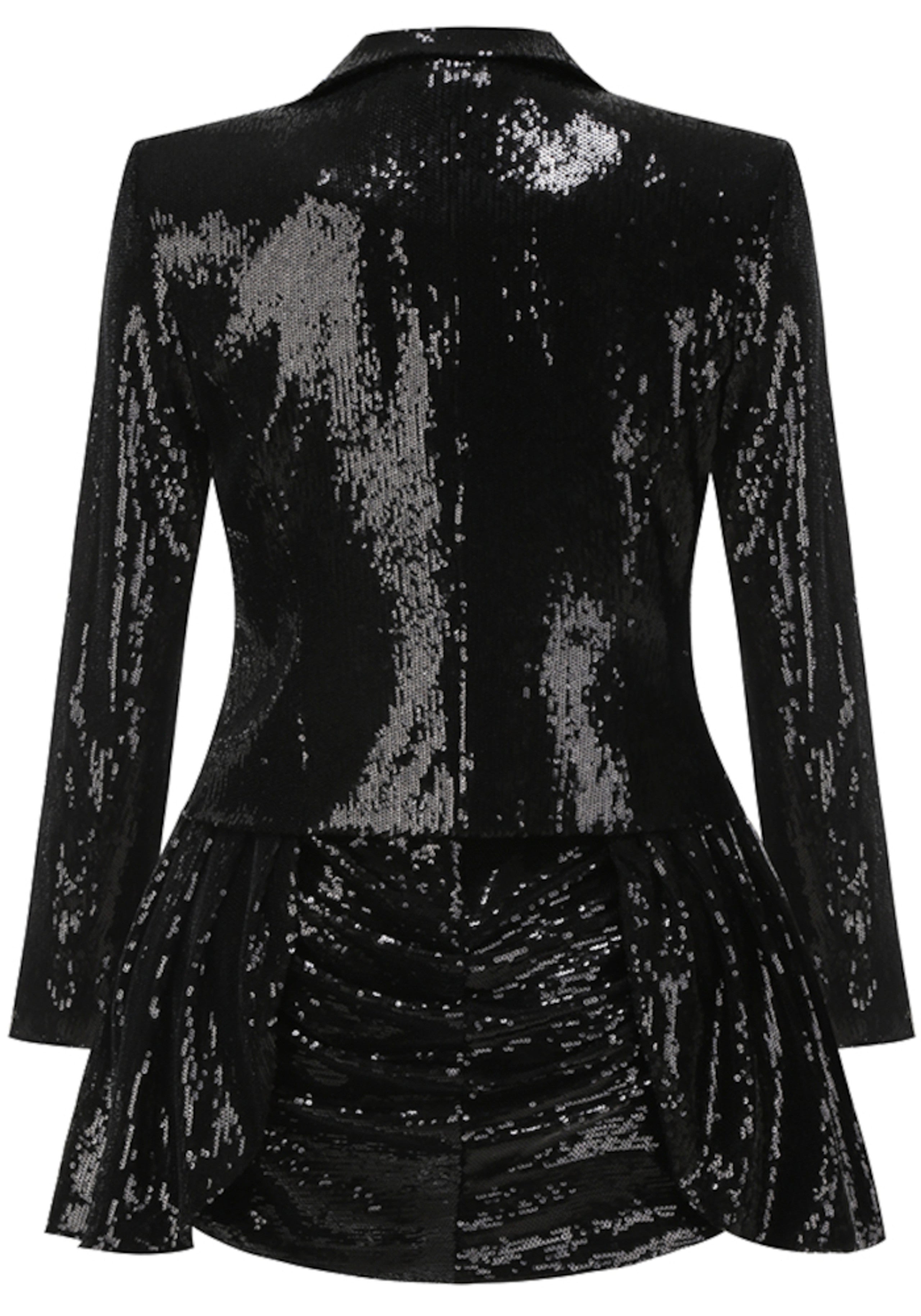 Reeves Long Sleeve Sequin Two Piece Dress In Black