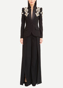 Necalli Crystal Shoulders Suit In Black