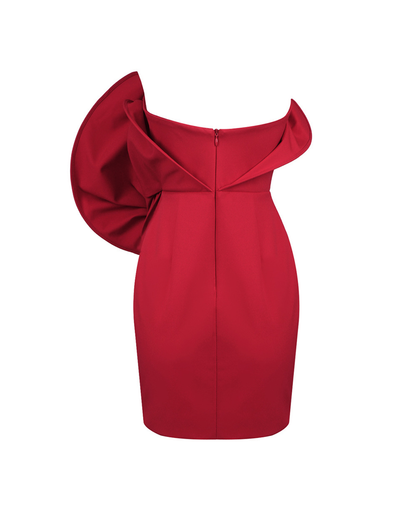 Yenphan Sculptural Rose Mini Dress In Red