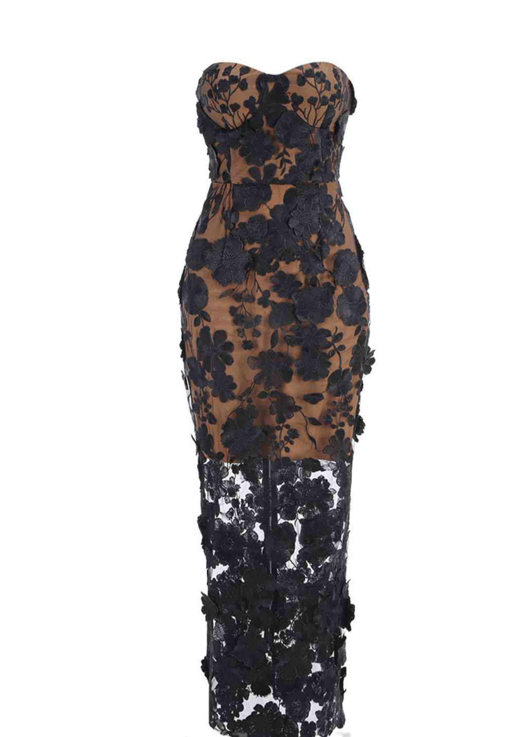 Elysion Strapless Maxi Dress In Black