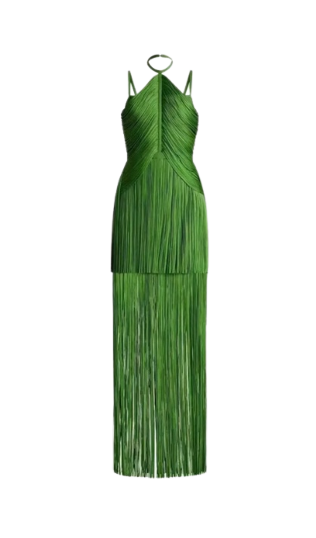 Bentley Halter Neck Fringe Tassel Dress In Green Night Novas Bentley Halter Neck Fringe Tassel Dress In Green Night Novas