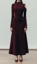 Cinzia Draped Maxi Dress In Blackberry