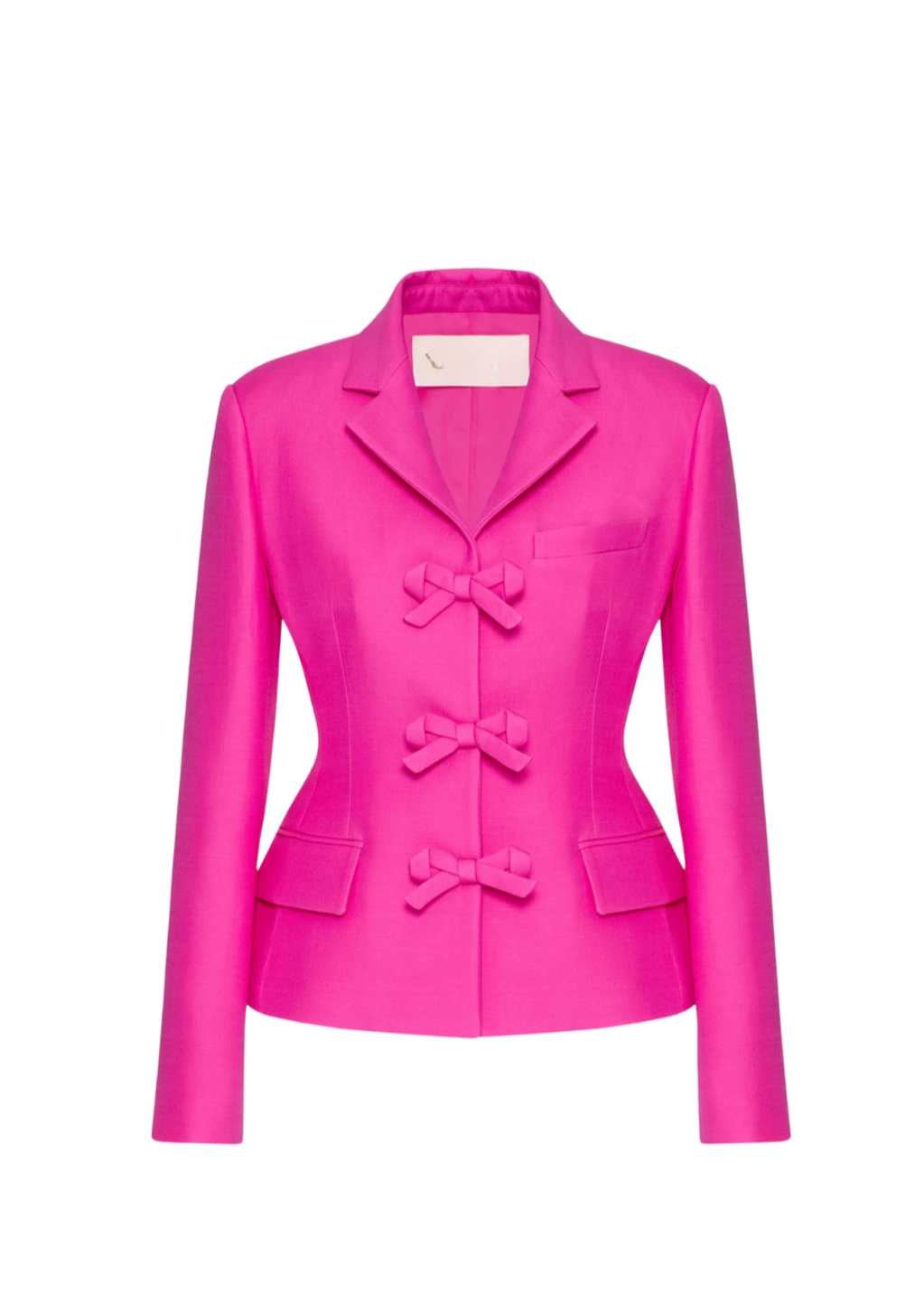 Vieby Bow Detail Crepe Couture Blazer In Pink