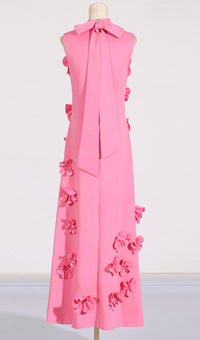 Hank Flower Embellished Maxi Dress In Pink