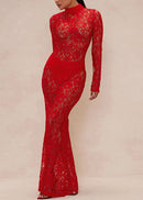 Lynvora Lace Split Maxi Dress