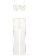 Asterra Floral Detail Two Piece Jumpsuit In White