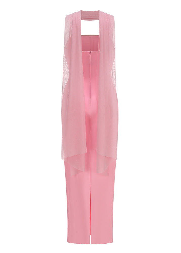 Alvilde Strapless Scarf Maxi Dress In Pink