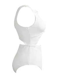 Aquila Ruffle Beach Bikini In White