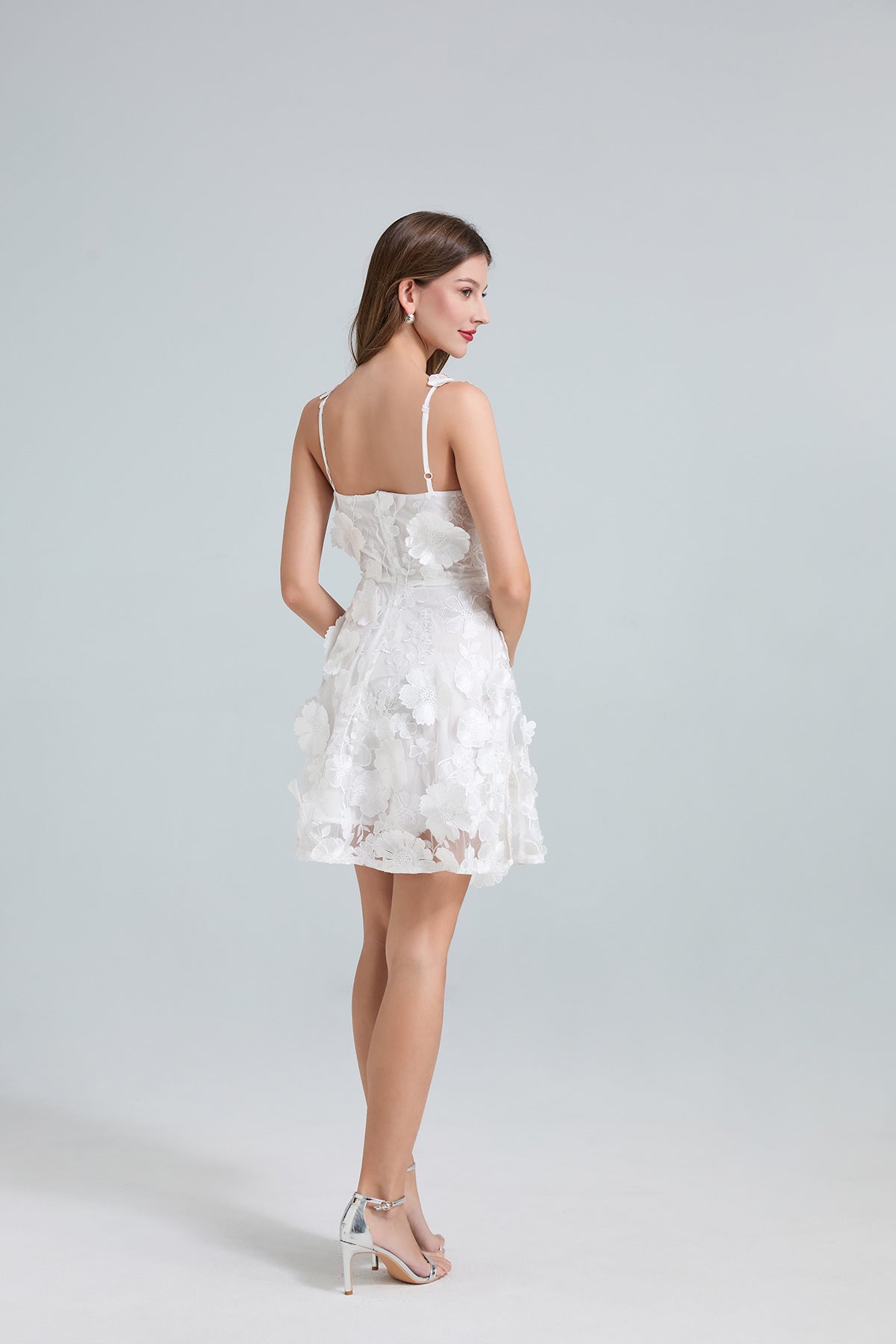 Ruel Sleeveless Flower Embroidered Mini Dress