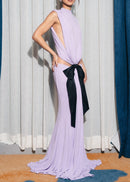 Dabney Bow Backless Maxi Dress In Lavender
