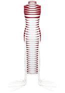 Elyxir Tassel Maxi Dress In White Red