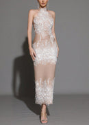 Altessa Pearl Sequin Embellished Midi Dress