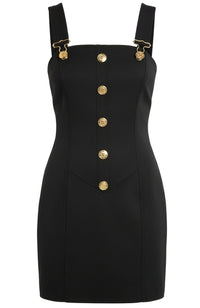 Jyraza Button Detail Mini Dress In Black