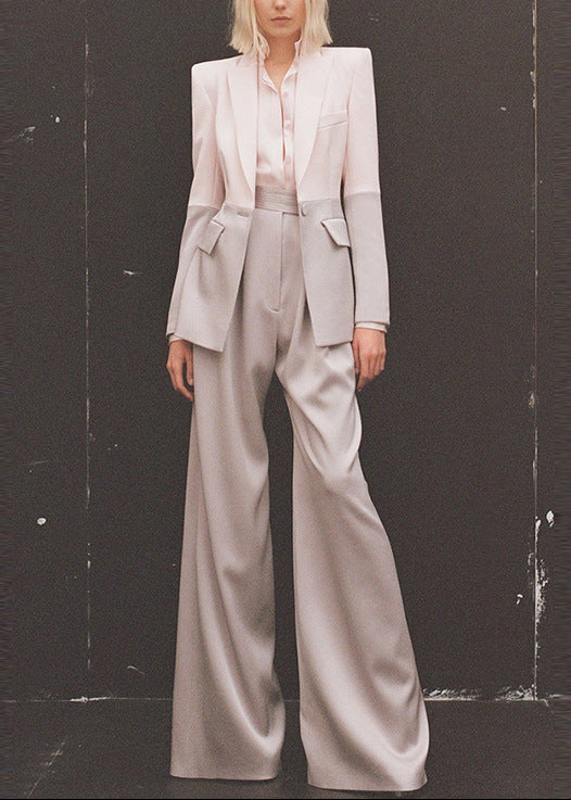 Faruk Colorblock Suit In Grey Ivory