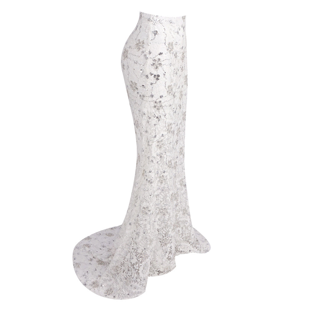 Nedelya Crystal-Embellished Backless Suit Blazer And Maxi Skirt Set