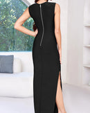 Jaren Floral Pearl Detail Maxi Dress In Black