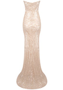 Haelric Strapless Crystal Sequined Maxi Dress In Nude