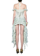 Chisato Halterneck Ruffled Draped Dress