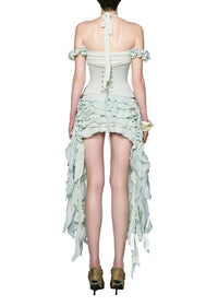 Chisato Halterneck Ruffled Draped Dress