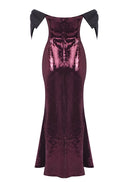 Ediva Bow Detail Bardot Sequin Maxi Dress In Brown