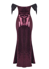 Ediva Bow Detail Bardot Sequin Maxi Dress In Brown