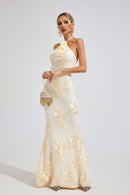 Ritera Raw White Strapless Maxi Dress