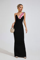 Makula Shoulder Bandage Maxi Dress In Black