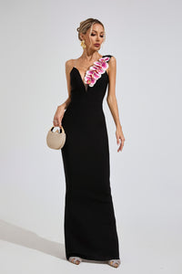 Makula Shoulder Bandage Maxi Dress In Black