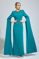Ovarion Green Dragging Sleeve Maxi Dress