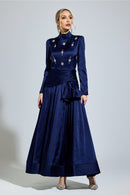 Lennardix Blue Diamond Long Sleeve Dress