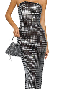 Jayden Diamond Off Shoulder Dress In Black