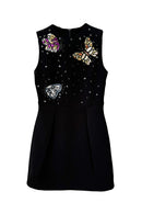 Vaelith Butterflies Mini Dress In Black