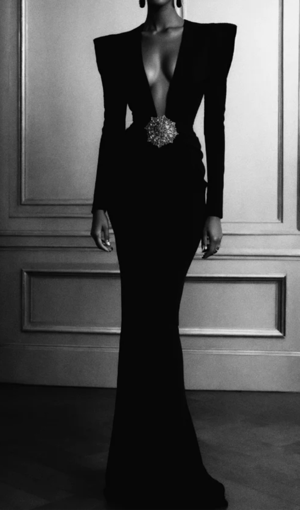 Winnie Floral-Embellished Crêpe Maxi Dress In Black