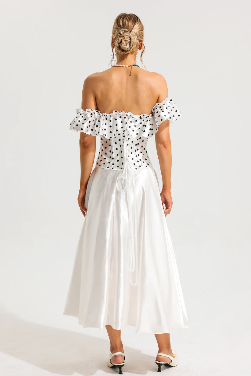 Dulcie Polka Dot Off-Shoulder Corset