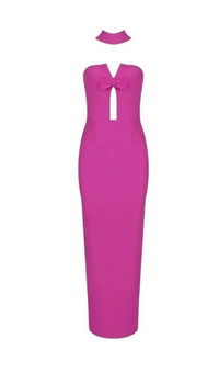 Neal Strapless Cutout Maxi Bandage Dress In Pink