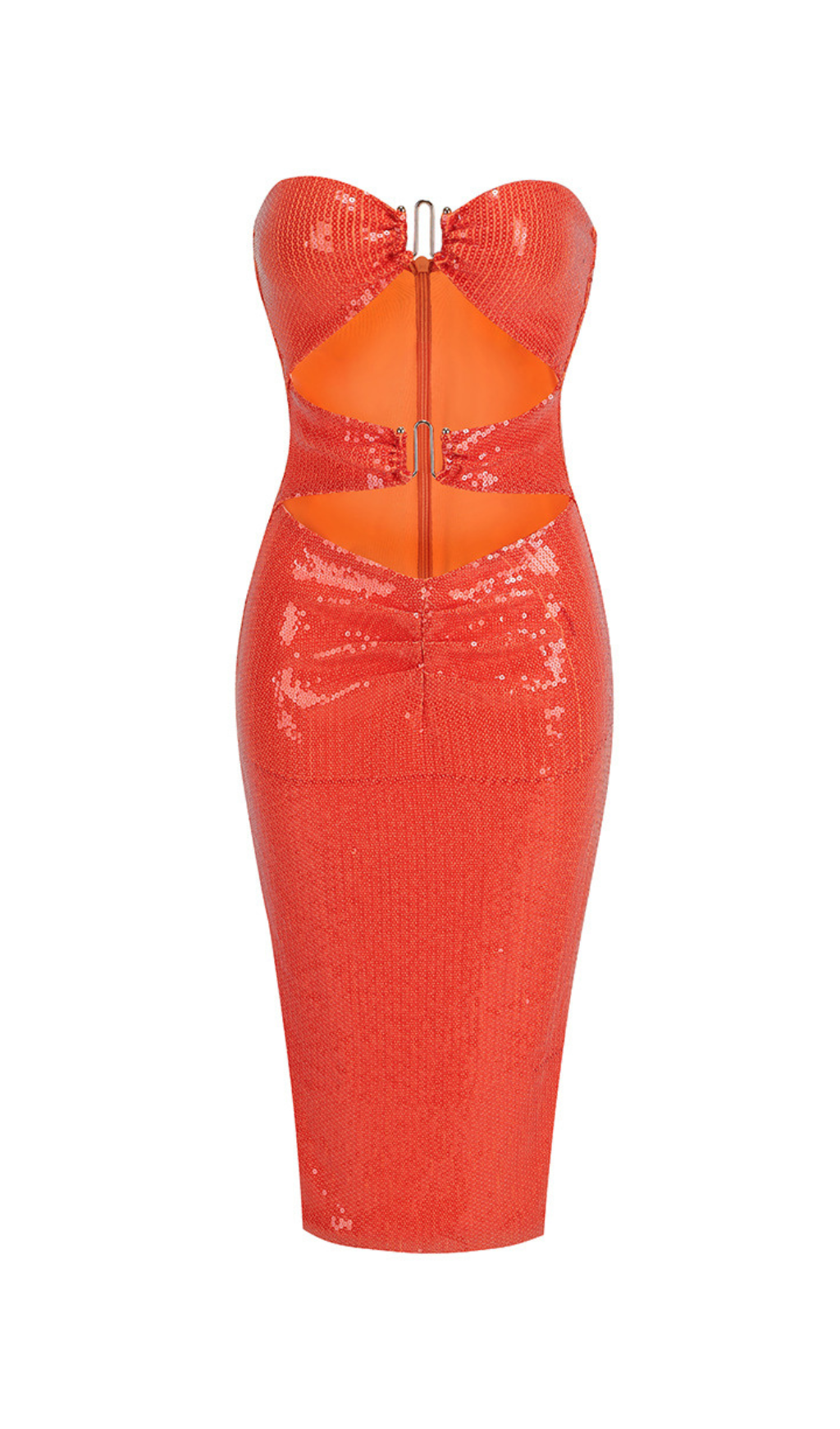 Royce Sequin Cutout Strapless Midi Dress