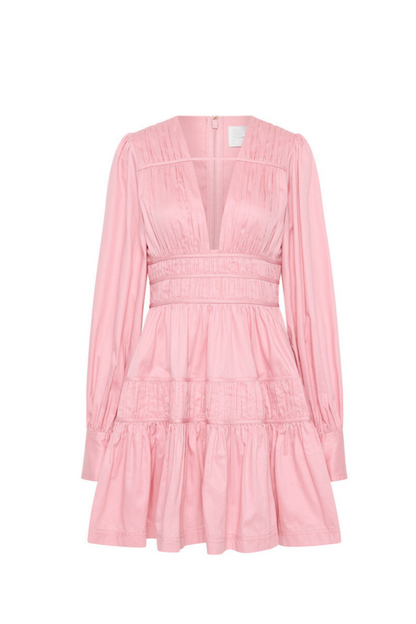 Snorri Ruched Mini Dress In Pink