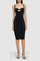 Inina Bustier Sparkly Trim Midi Dress In Black