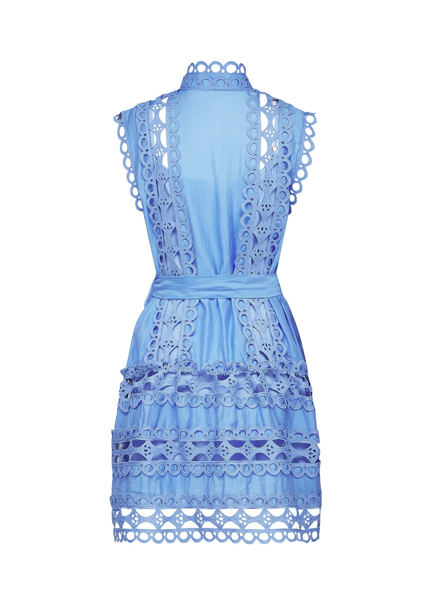 Emeline Blue Cutout Belted Mini Dress