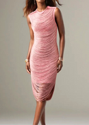 Aeltheris Sparkly Tassel Midi Dress In Pink