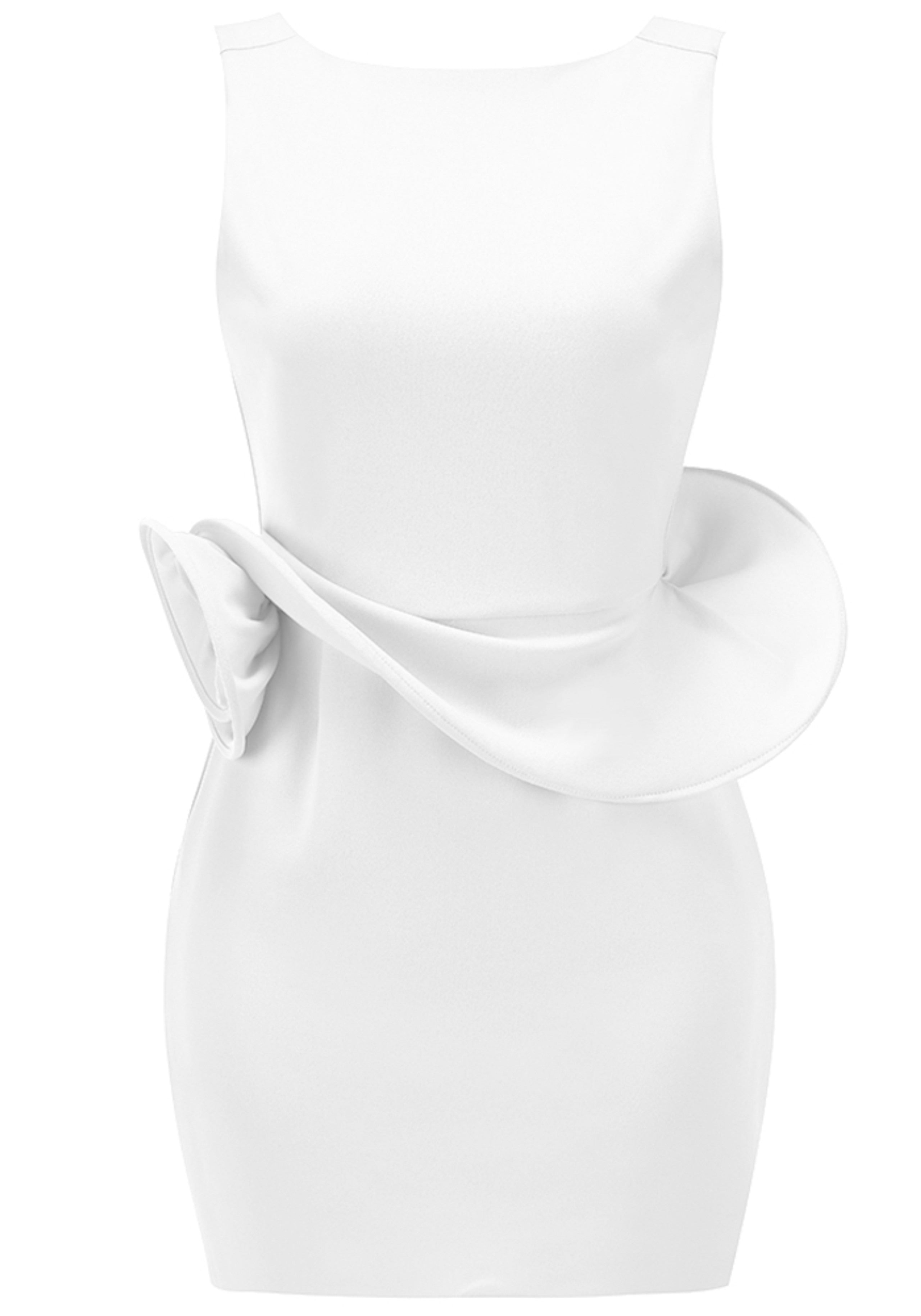 Bexielle Floral Detail Backless Mini Dress In White