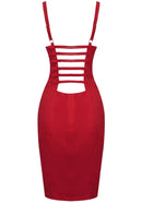 Gwyxal Conical Bustier Midi Dress In Red