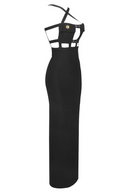 Remy Cross Halter Pocket Bandage Maxi Dress