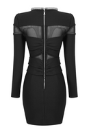 Gricely Bow Mesh  Dress In Black