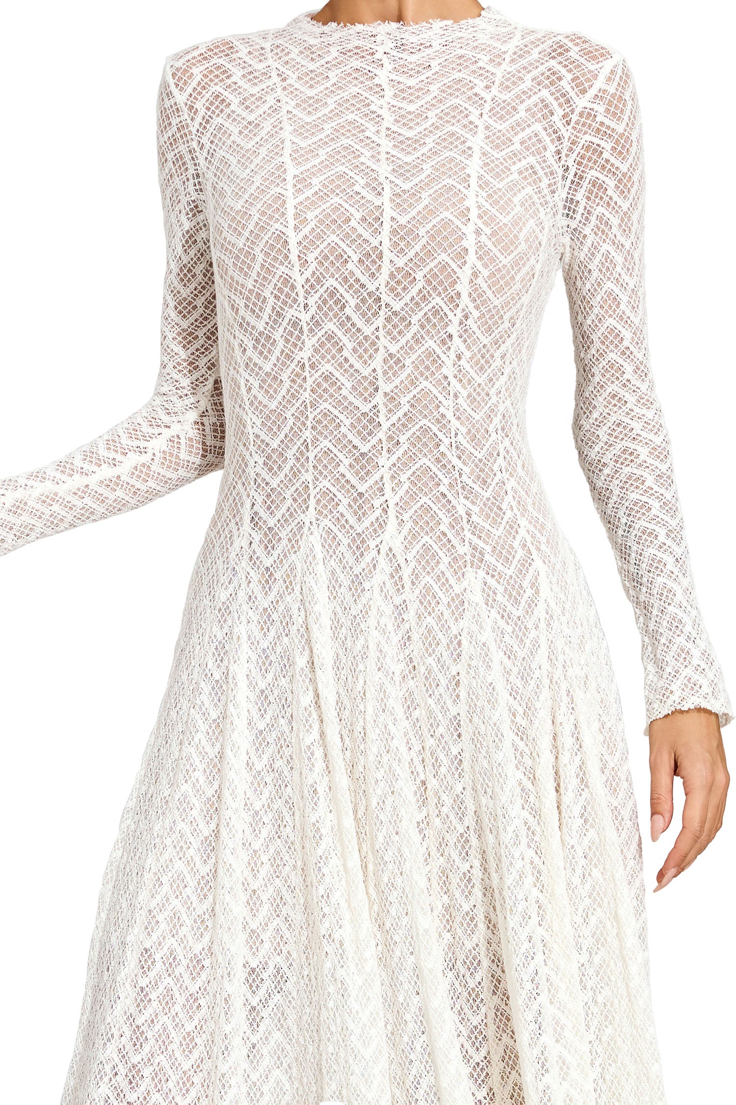 Eryndel Lace Long Sleeve Maxi Dress In White