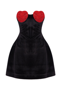 Deirdre Crystal Heart Mini Dress