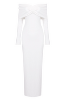 Jillie Off-The-Shoulder Strapless Smocked Maxi Dress In White