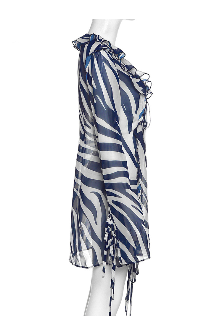 Kavaca Long Sleeve Ruffle Mini Dress